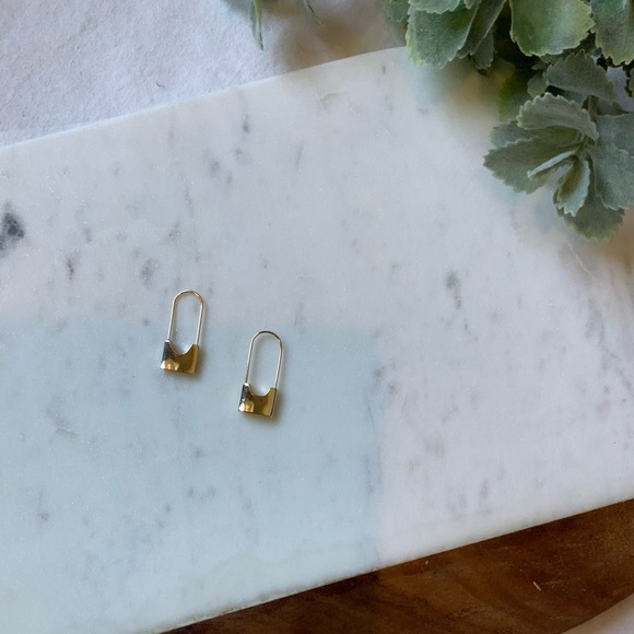 The Amelia - Safety Pin Drop Earrings - Picture 5 of 6